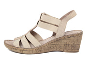 Sandali con zeppa Donna in Sintetico Beige